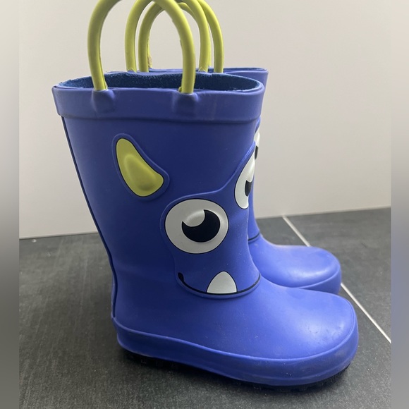 Cat & Jack Other - Cat & Jack toddler blue monster rain boots size 7